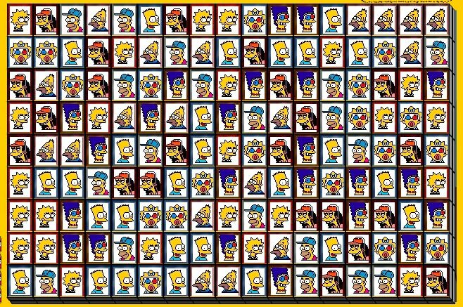 Tiles of the Simpsons Mahjong full screen