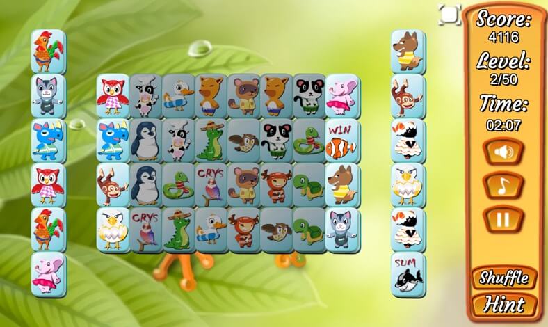 Pet Mahjong for kids full screen