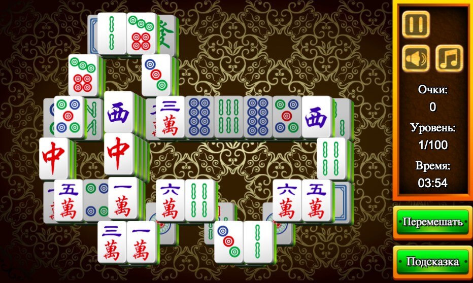 Mahjong Rain of Tiles full screen