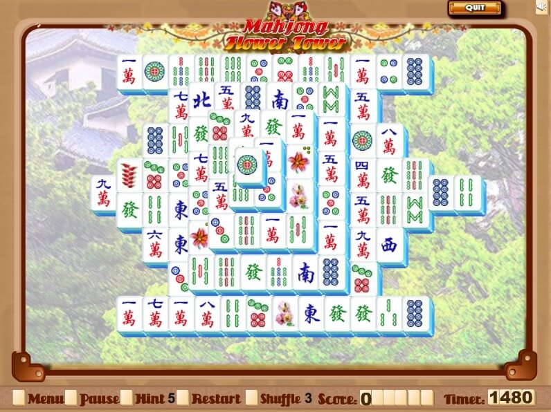 Mahjong Flower Tower full screen