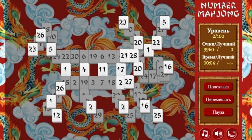 Number Mahjong full screen