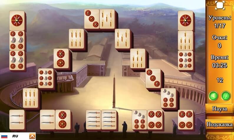 Roman Mahjong full screen