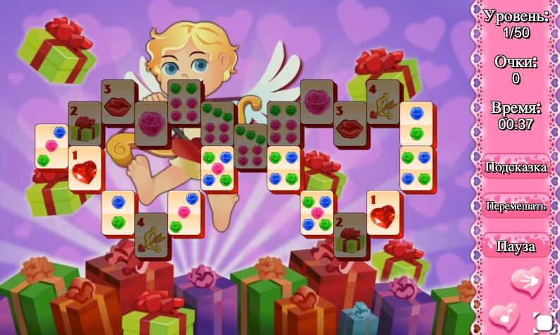 Mahjongg Valentine full screen